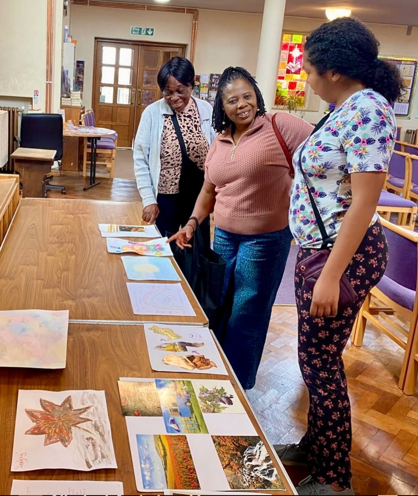 Art work by participants on display
